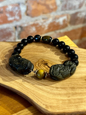 Black Onyx & Tigers Eye Bracelet
