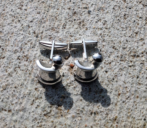 Vintage Shaving Brush and Lather Cup Vintage Cufflinks